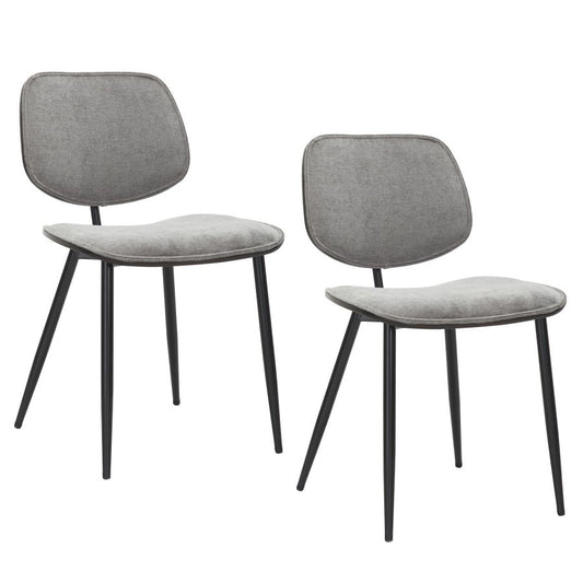 Capri Side Chair, Set of 2, in Light Grey, Walnut and Black