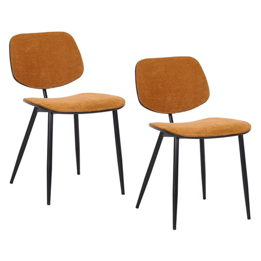 Capri Side Chair, Set of 2, in Rust, Walnut and Black