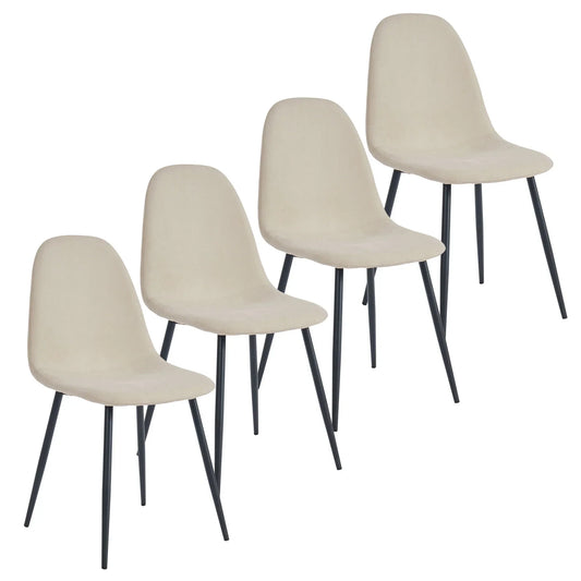 OLLY-SIDE CHAIR-BEIGE set of 4 - Furniture Depot