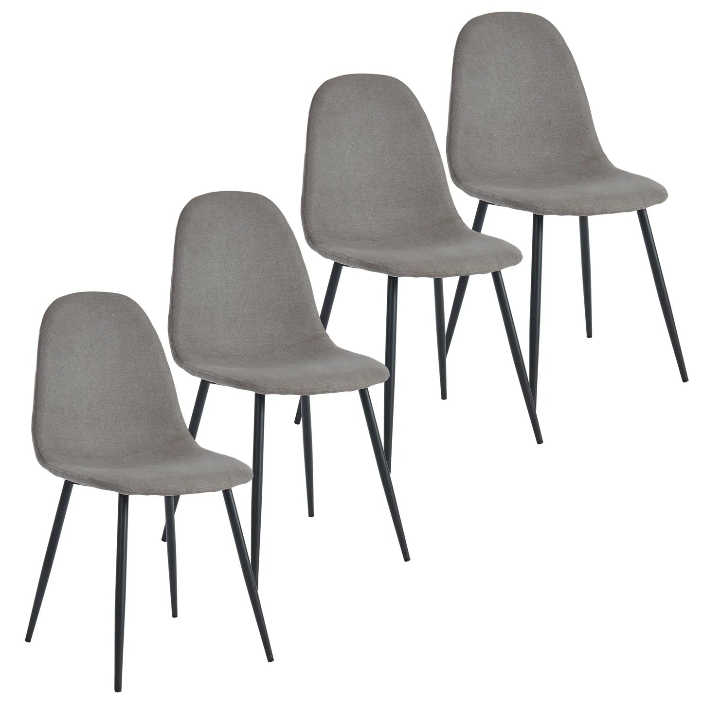 OLLY-SIDE CHAIR-GREY Set of 4 - Furniture Depot