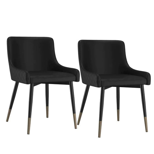 Xander Side Chair, Set of 2, in Black - Furniture Depot