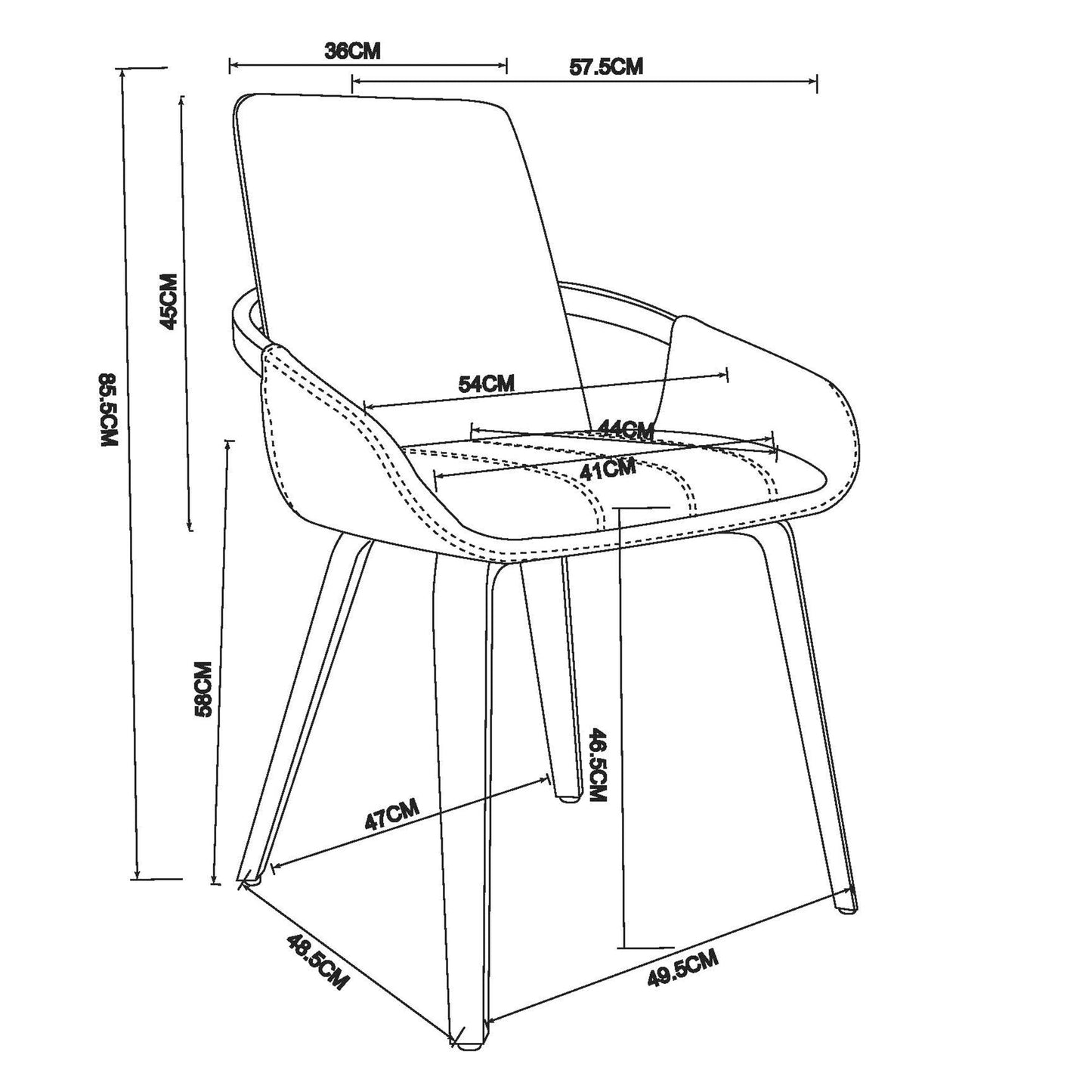 Caspian Dining Chair Black