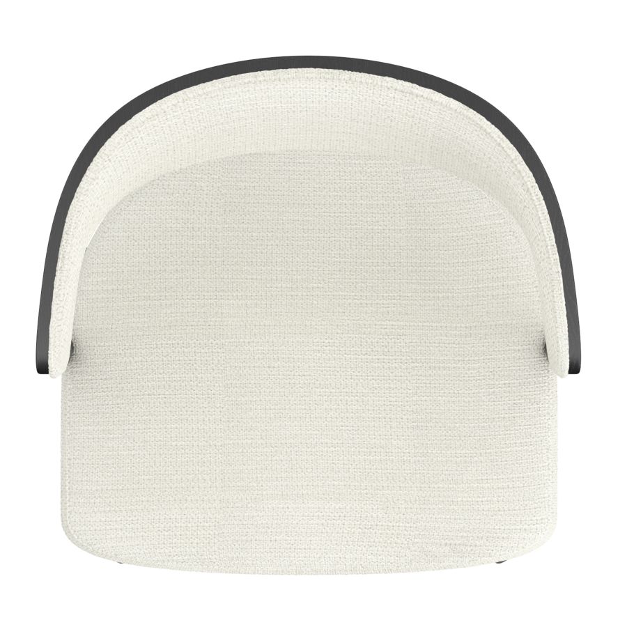 Kazan Dining Chair, Set of 2 in Ivory Performance Fabric & Black Metal