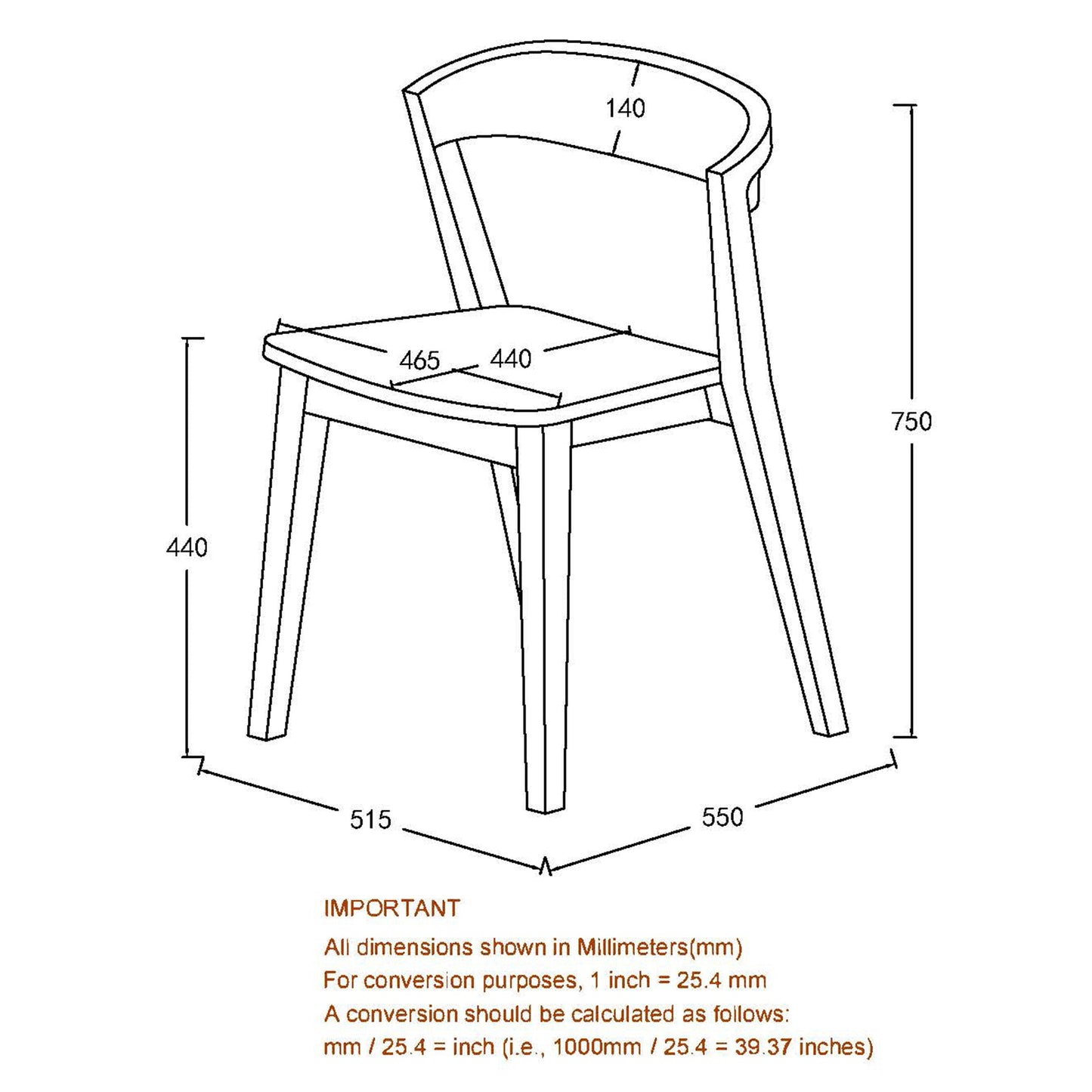 Nicco Dining Chair Walnut