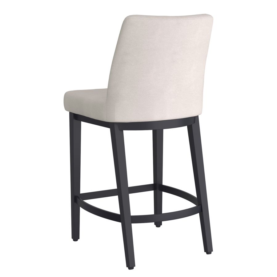Jace 26" Counter Stool, Set of 2, in Beige Fabric and Black