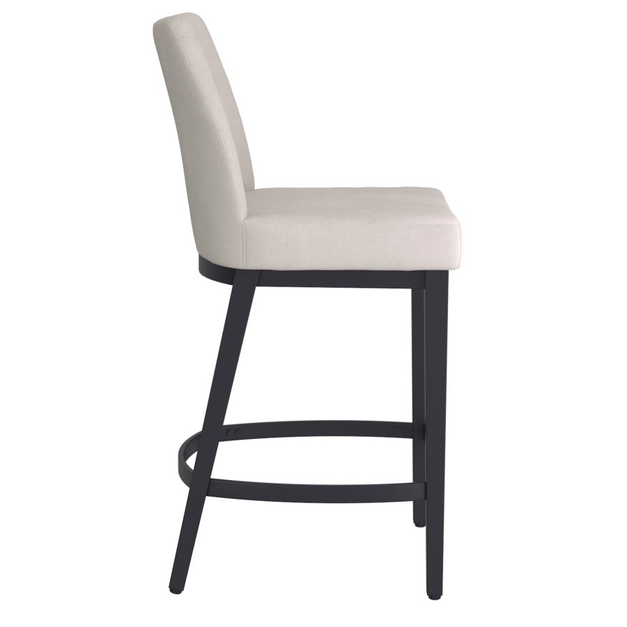 Jace 26" Counter Stool, Set of 2, in Beige Fabric and Black
