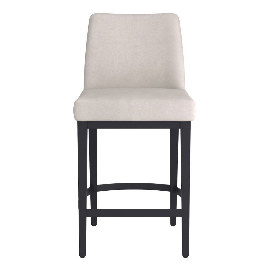 Jace 26" Counter Stool, Set of 2, in Beige Fabric and Black