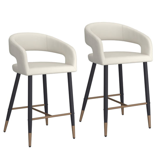 Crimson 26" Counter Stool, set of 2, in Beige and Black