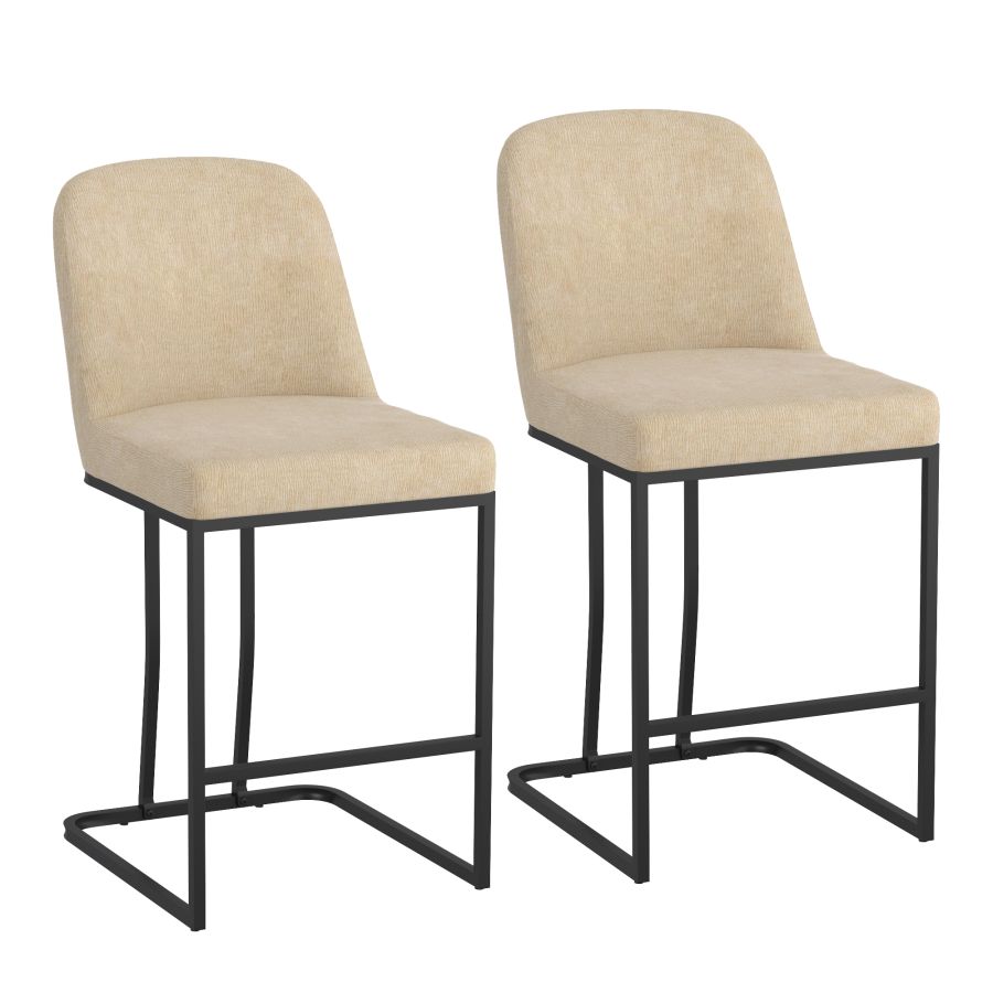 Dario 26" Counter Stool, Set of 2 in Beige