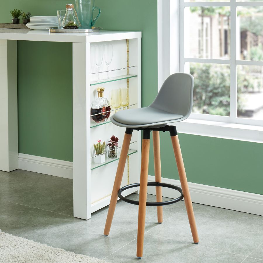 Diablo 26" Counter Stool, Set of 2 in Grey and Natural