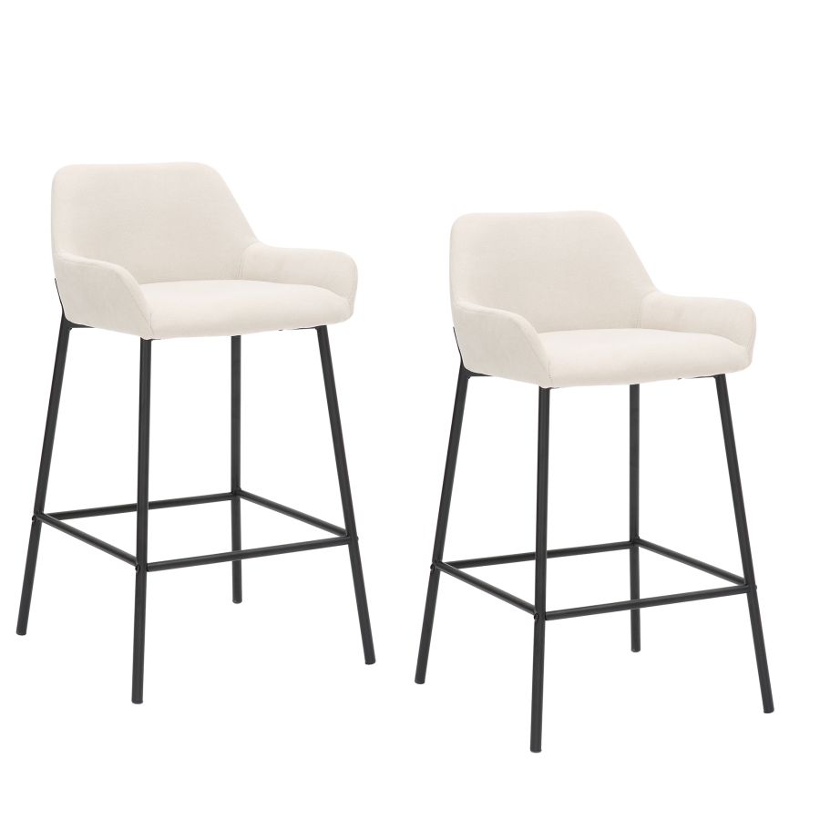 Baily 26" Counter Stool, Set of 2, in Beige and Black