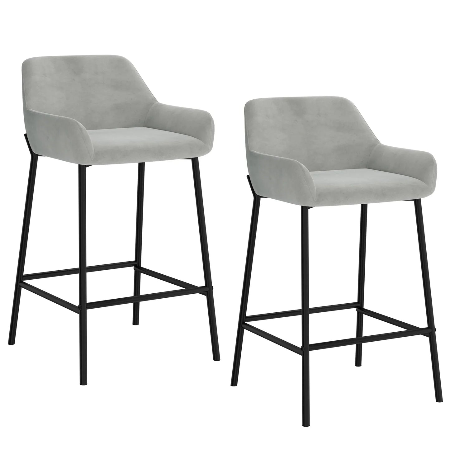 Baily 26'' Counter Stool, set of 2 in Grey - Furniture Depot