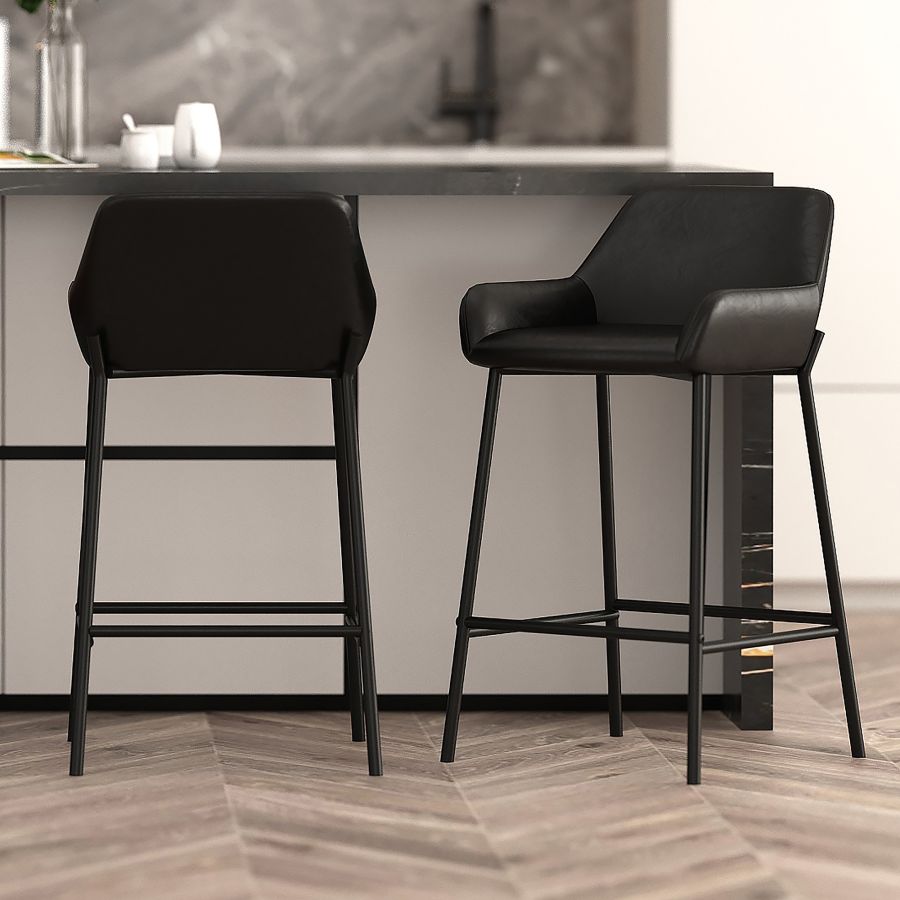 Baily 26" Counter Stool, set of 2, in Black