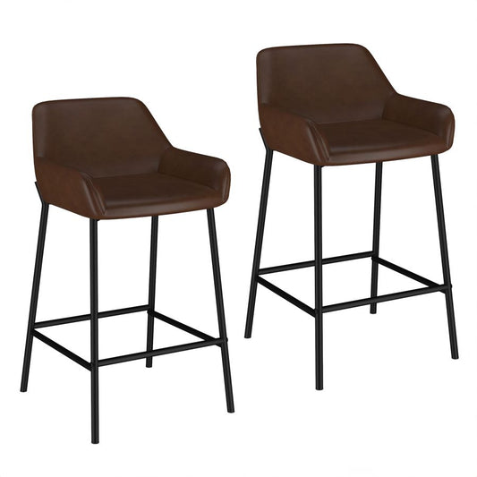 Baily 26" Counter Stool, set of 2, in Brown and Black