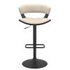 Rover Adjustable Air Lift Stool in Ivory and Black