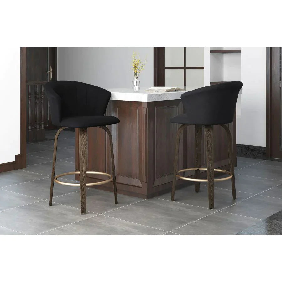 Tula 26" Counter Stool in Black - Furniture Depot