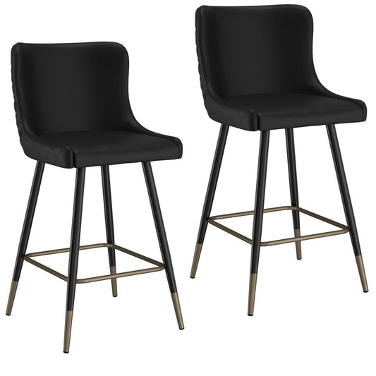 Xander 26" Counter Stool, Set of 2, in Black - Furniture Depot