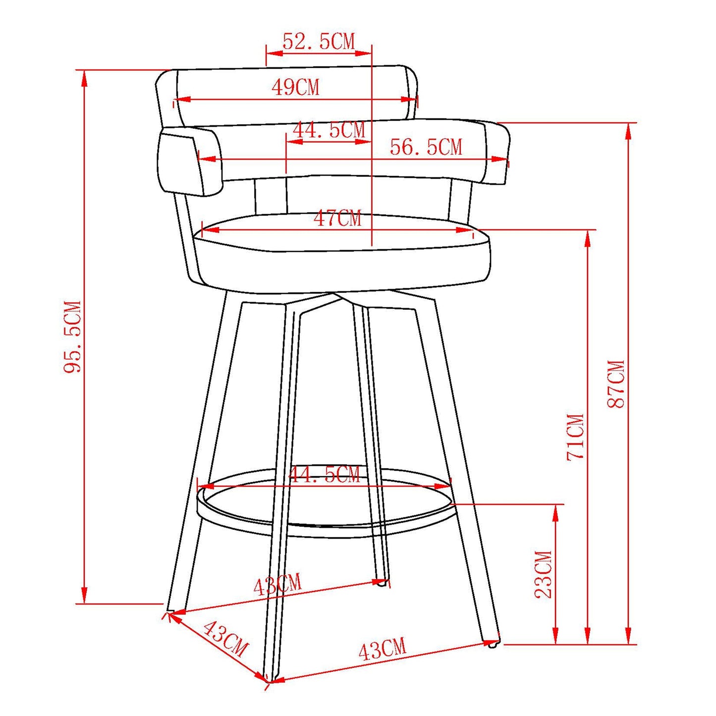 Oberon 26" Counter Stool Ivory