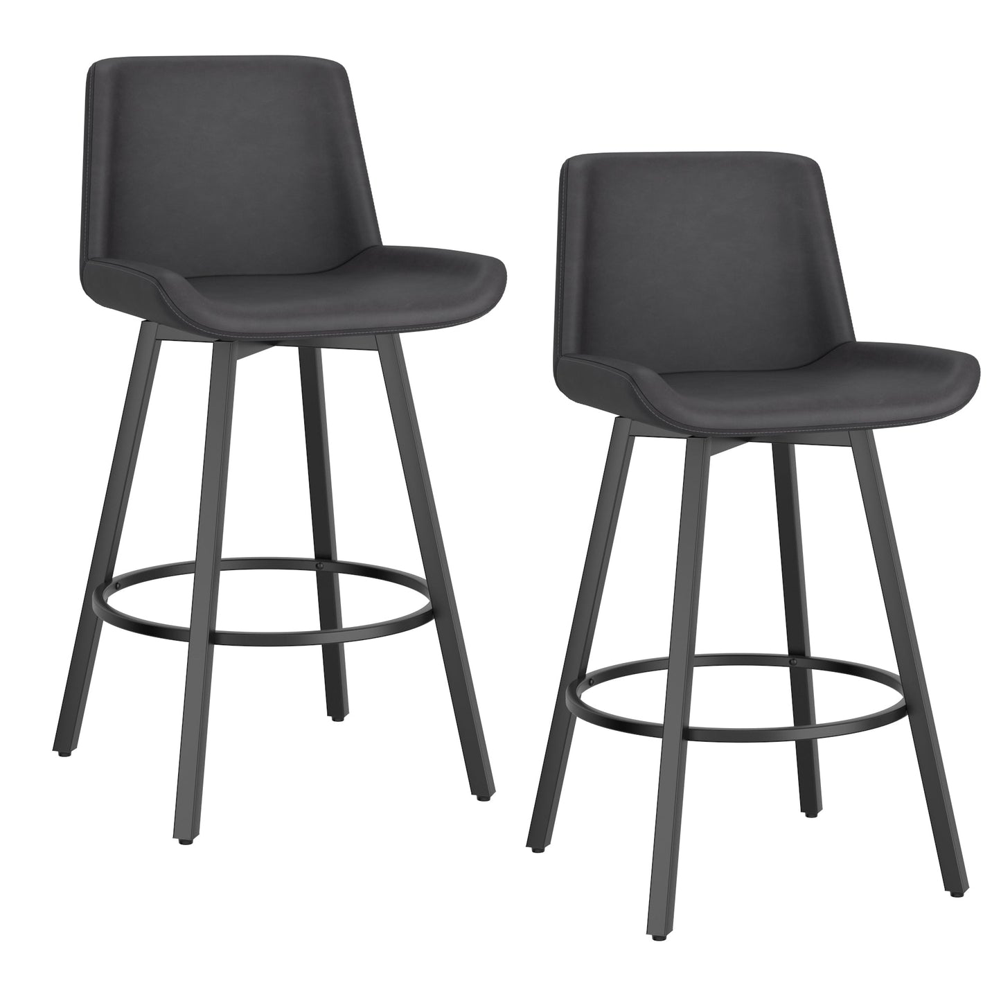 Fern 26'' Counter Stool Pu Charcoal set of 2
