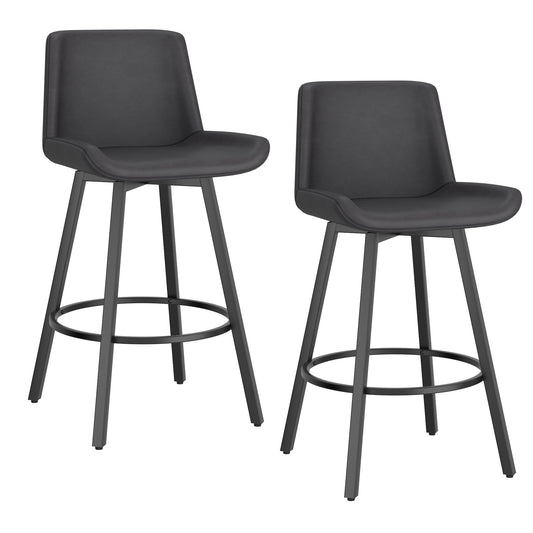 Fern 26'' Counter Stool Pu Charcoal set of 2