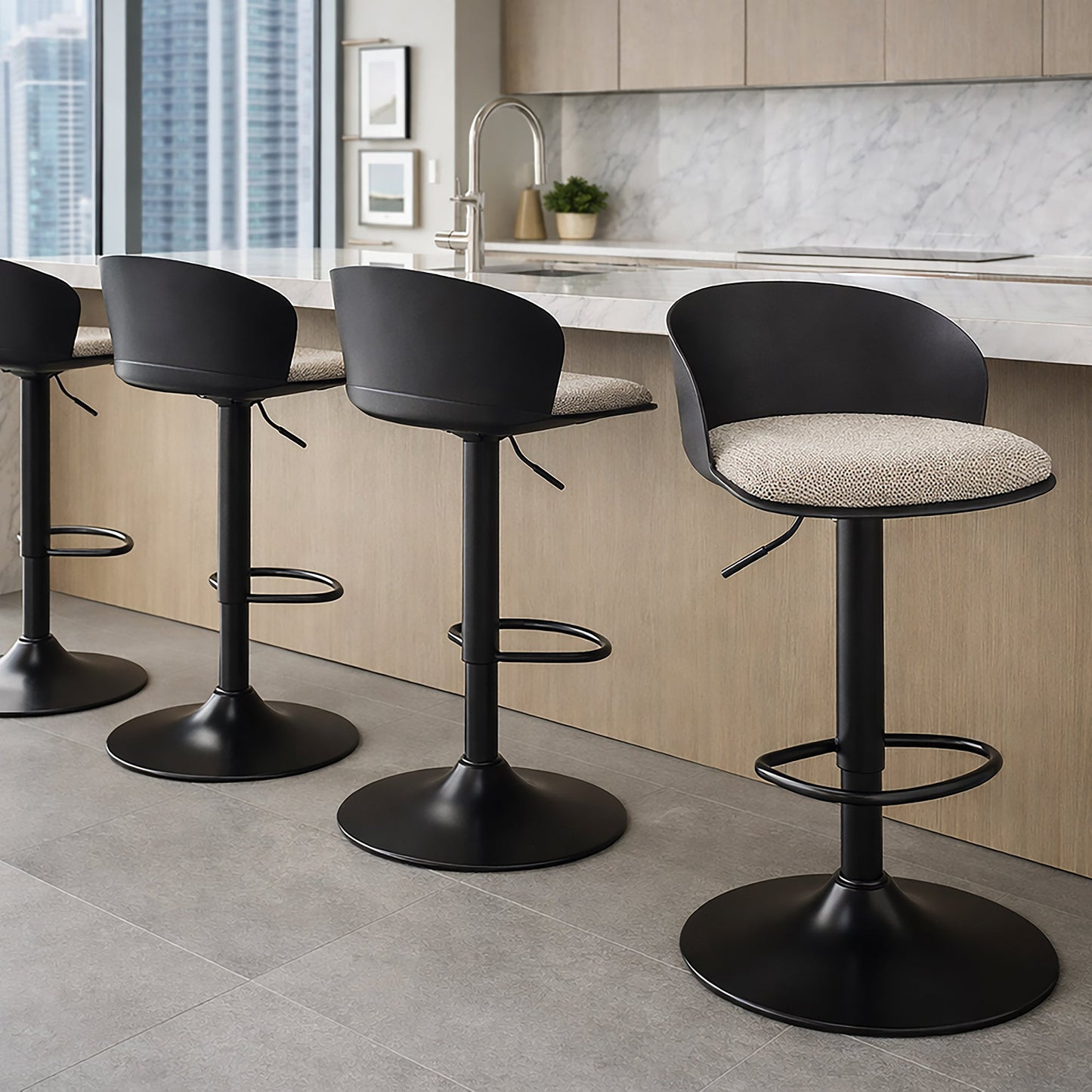 Mabel Air Lift Stool Black