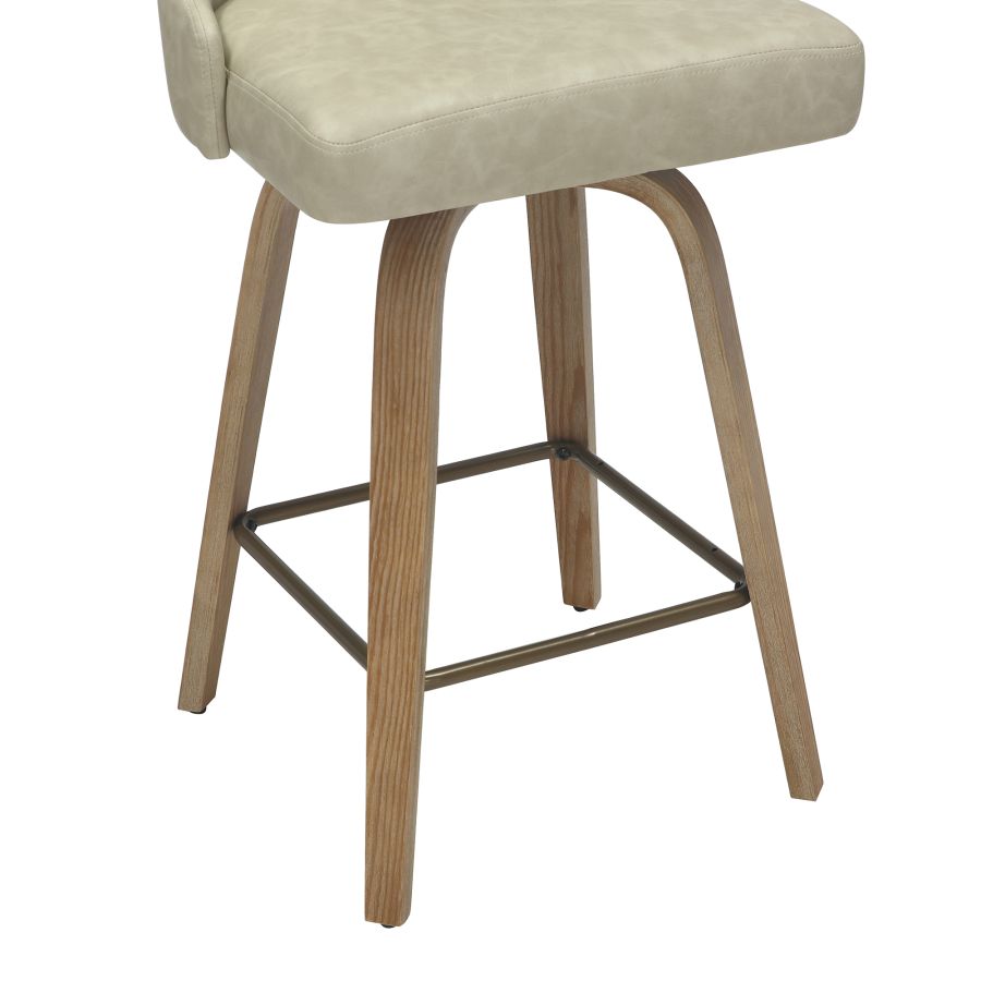 Oakley 26" Counter Stool w/Swivel, Set of 2 in Ivory & Whitewash