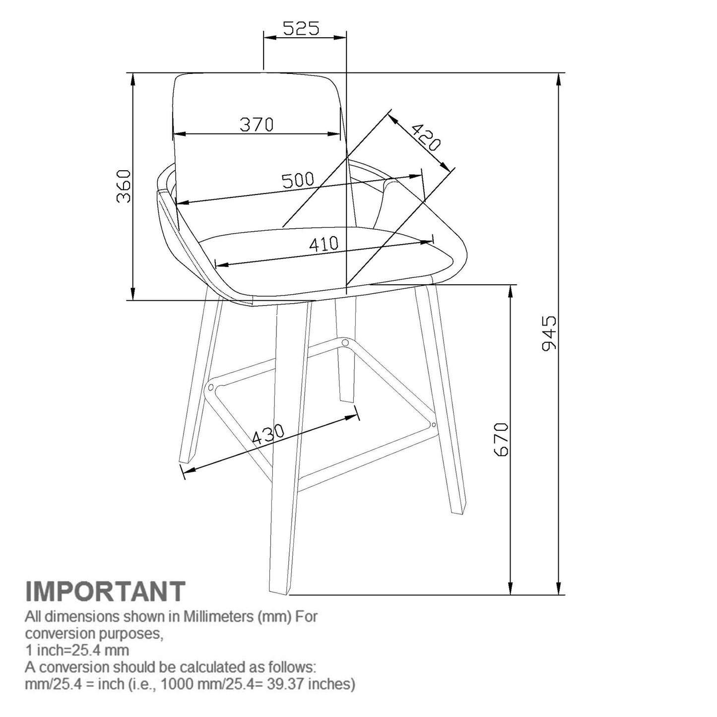 Parker 26' Counter Stool Charcoal
