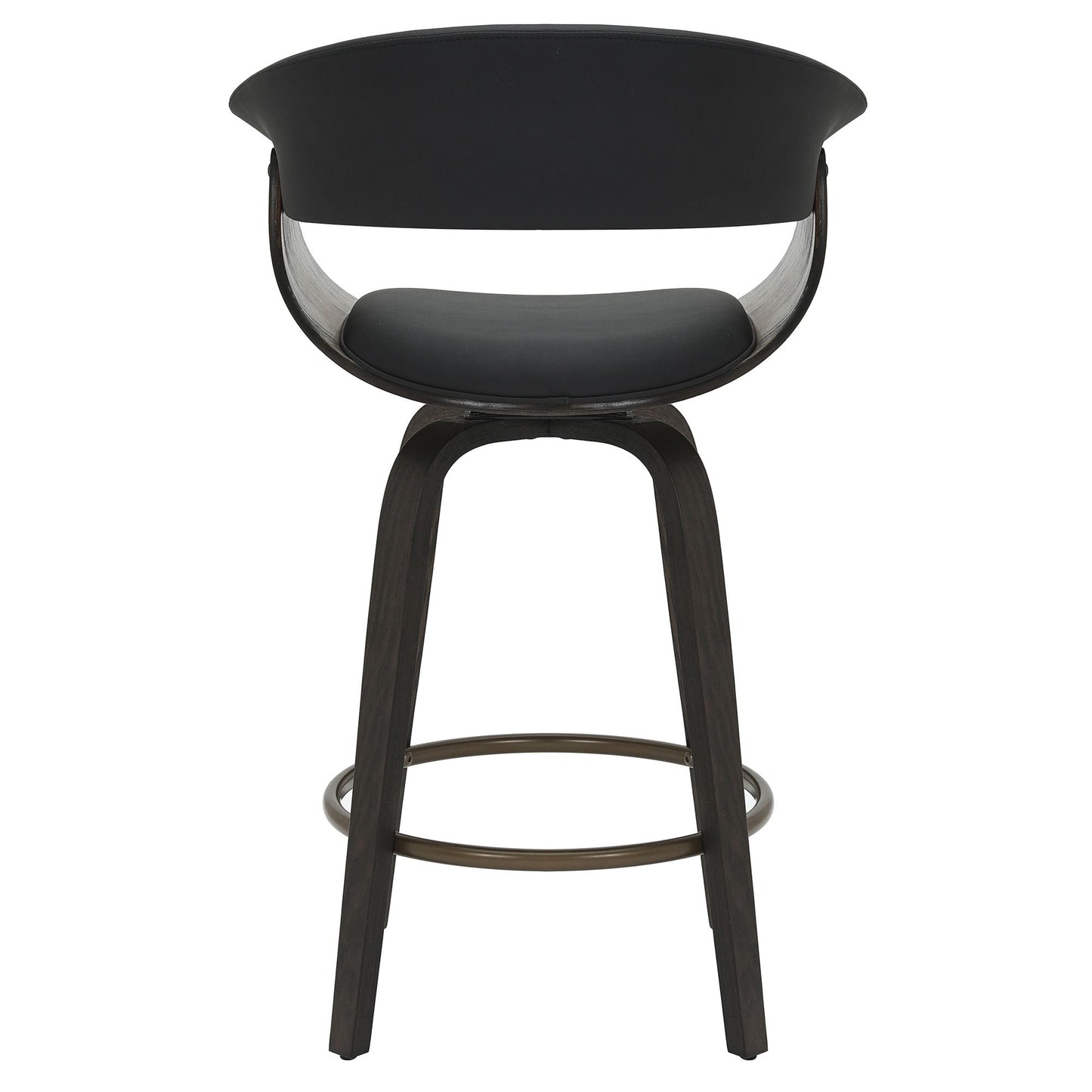 Holt 26" Counter Stool with Swivel, in Black and Walnut (set of 2)