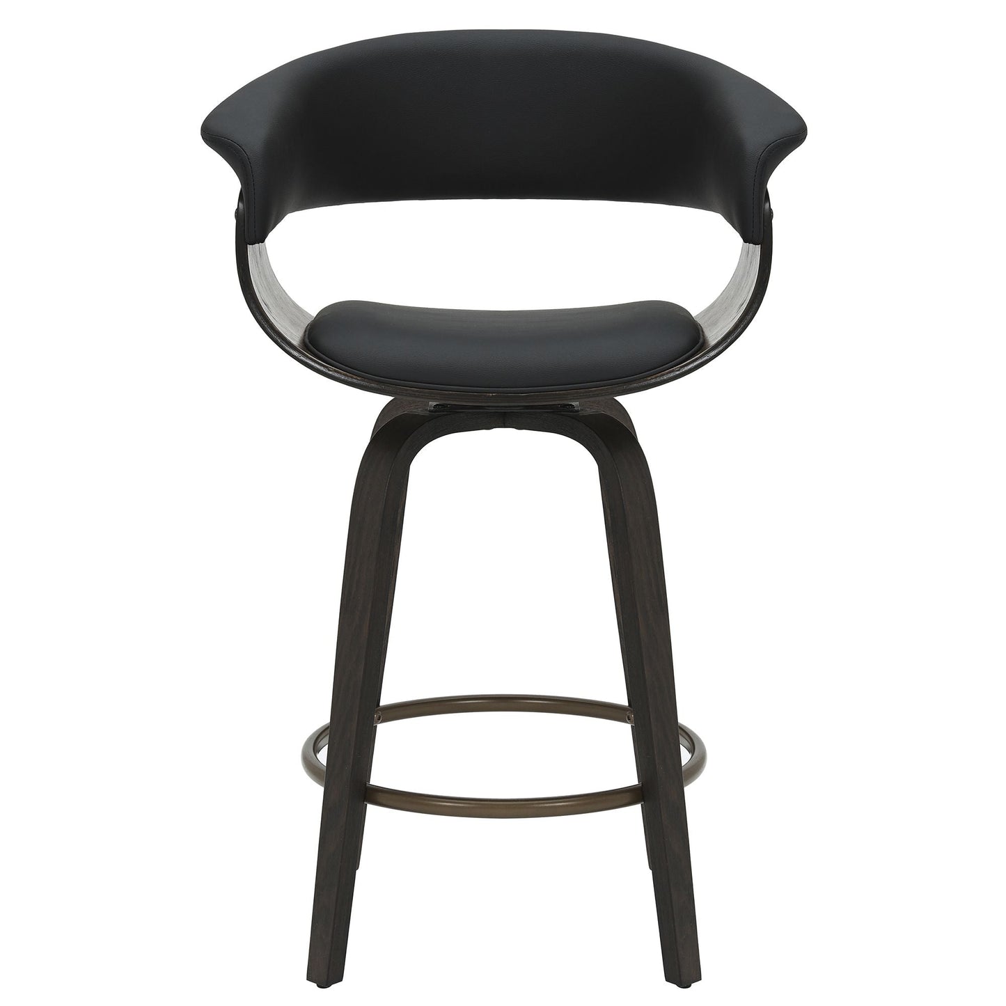 Holt 26" Counter Stool with Swivel, in Black and Walnut (set of 2)