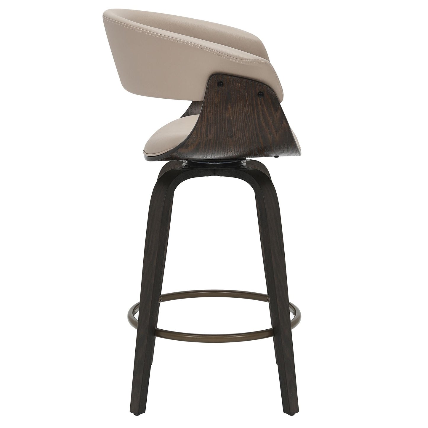 Holt 26" Counter Stool with Swivel, Mushroom and Walnut ( set of 2)