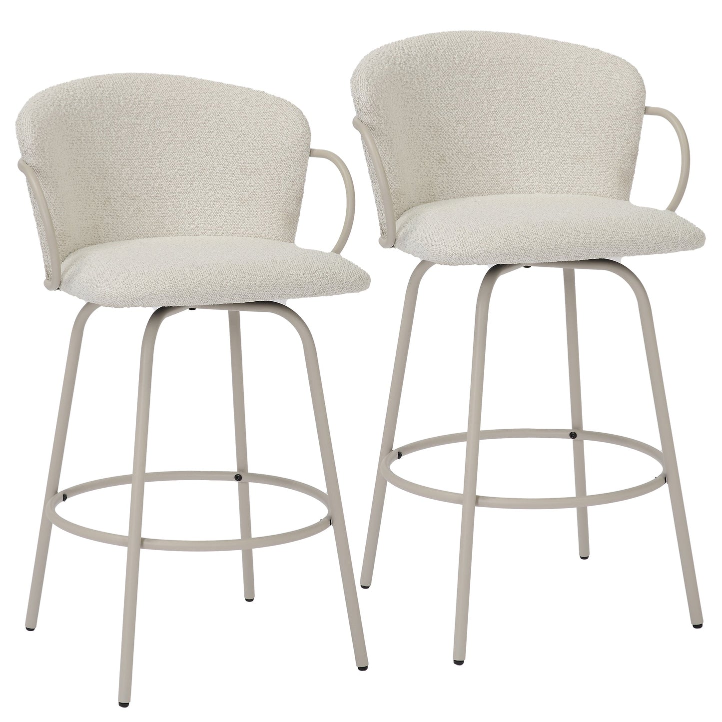 Kalani 26' Counter Stool with Swivel, Set of 2 Beige