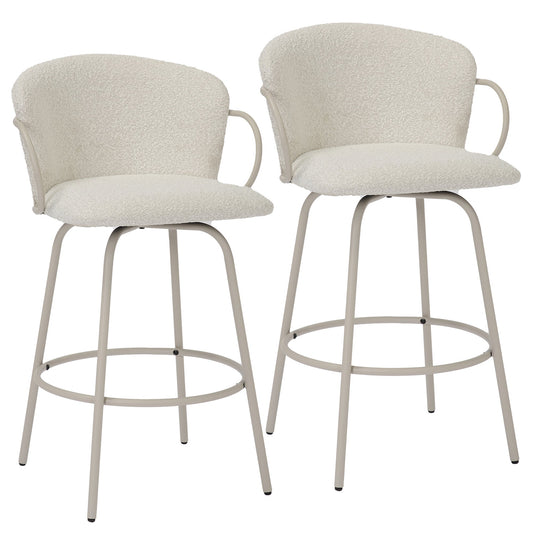 Kalani 26' Counter Stool with Swivel, Set of 2 Beige