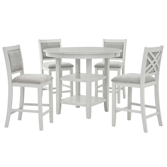 Samuel 5pc Pub Set Whitewash