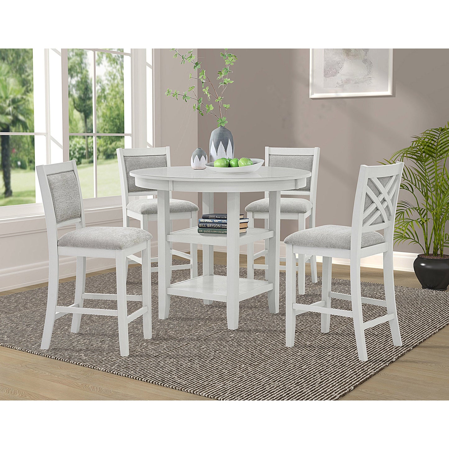 Samuel 5pc Pub Set Whitewash