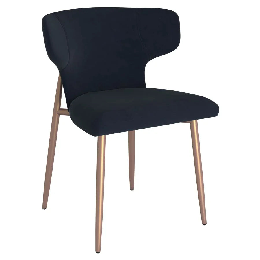 Emery/Akira 7pc Dining Set in White with Black Chair - Furniture Depot