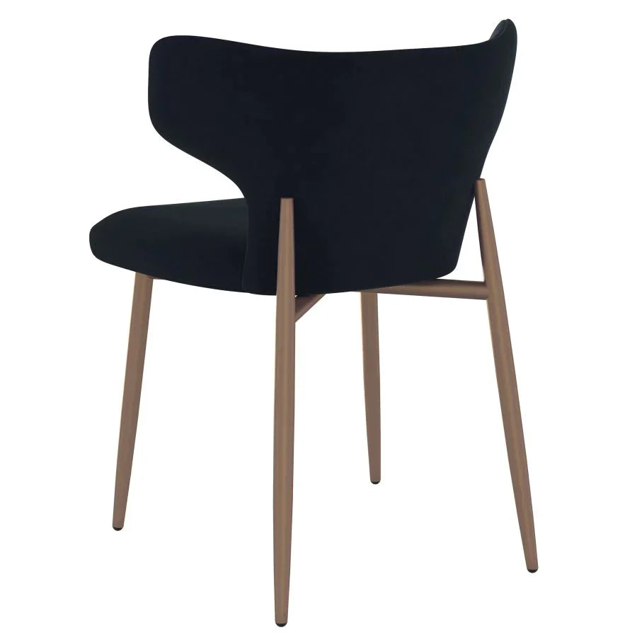 Emery/Akira 7pc Dining Set in White with Black Chair - Furniture Depot