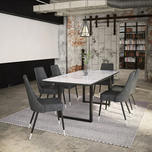 GAVIN/SILVANO GY-7PC DINING SET - Furniture Depot