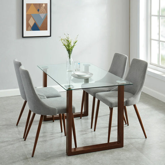 FRANCO WAL/CORA GY-5PC DINING SET - Furniture Depot