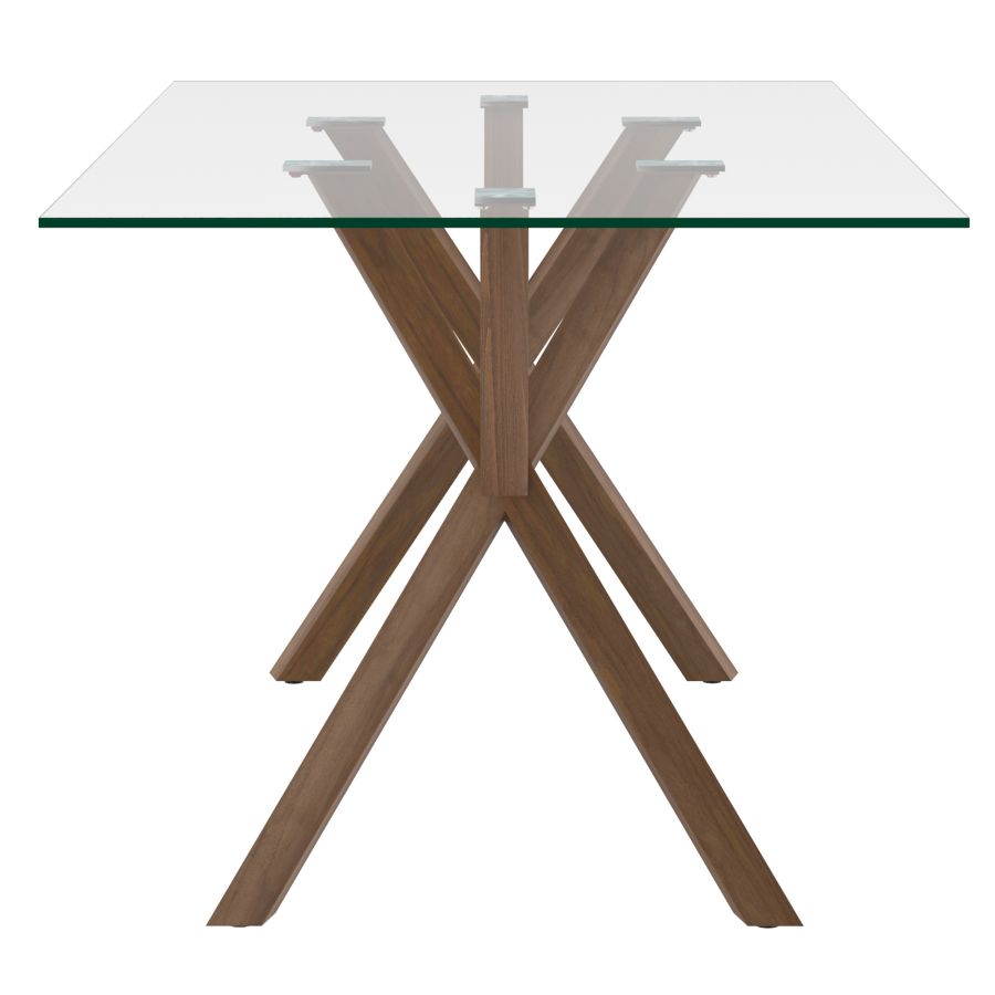 Stark/Koda 7pc Dining Set in Walnut Table with Beige Chair