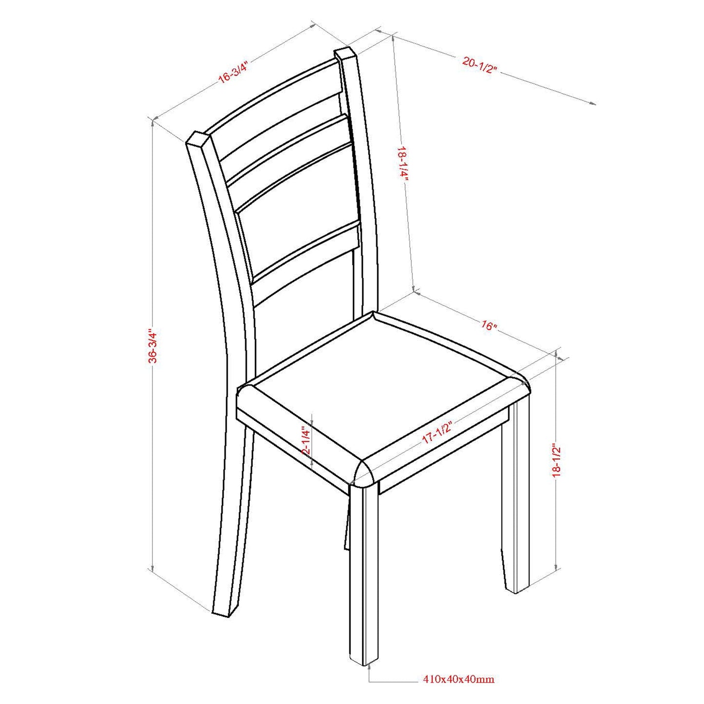 Conrad 3pc Dining Set Black