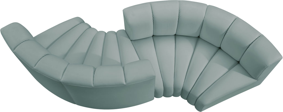Arc - Faux Leather 4 Piece Curved Modular Sofa