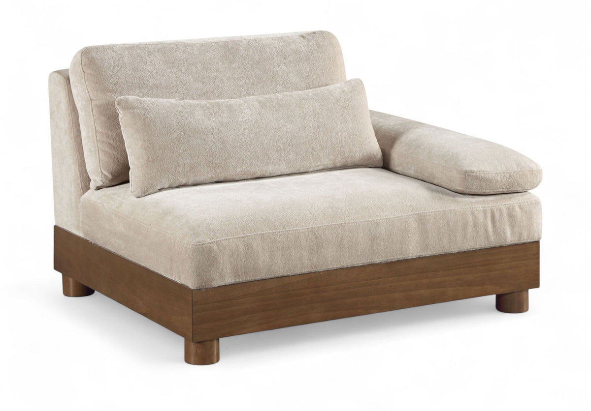 Turin - Fabric Upholstered Modular Arm Chair - Taupe