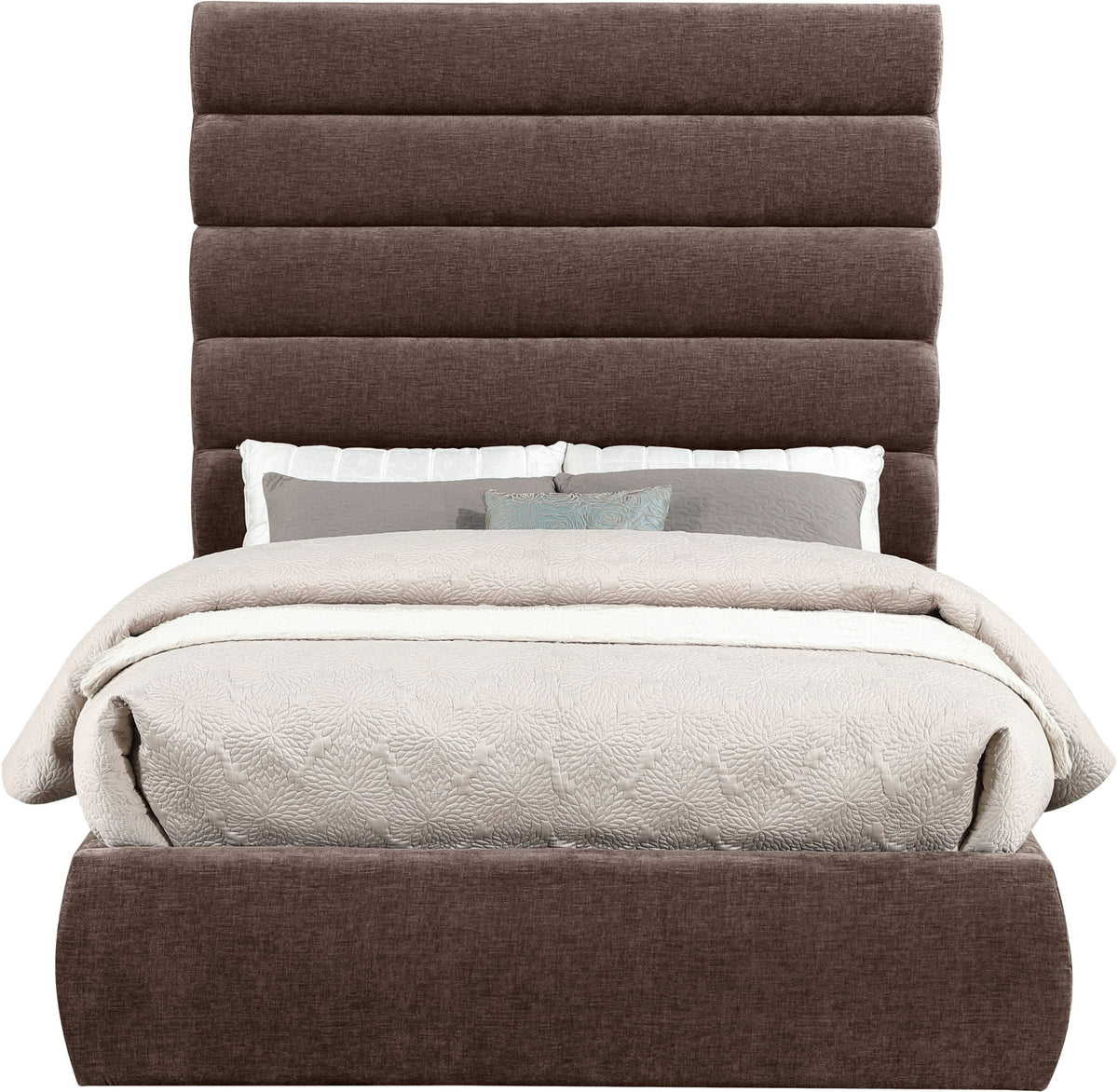 Adam - Chenille Fabric Bed With 70.5" Headboard
