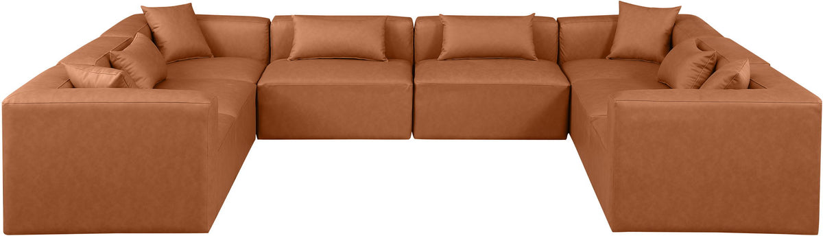 Cube - 8 Piece Modular Sectional - Cognac
