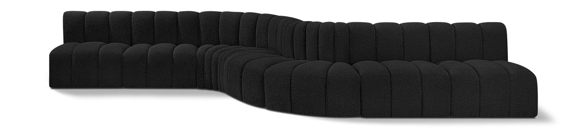 Arc - Boucle Fabric 8 Piece Curved Modular Sofa