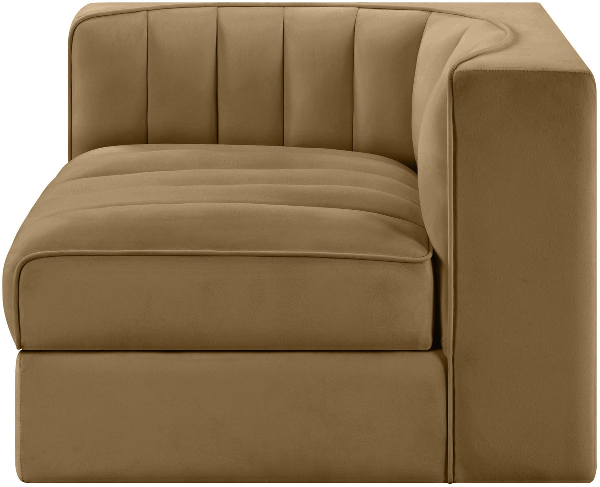 Rummi - Velvet Performance Fabric Upholstered Modular Corner Chair
