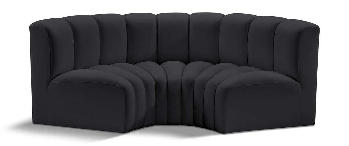 Arc - Faux Leather 3 Piece Modular U-Shaped Sofa