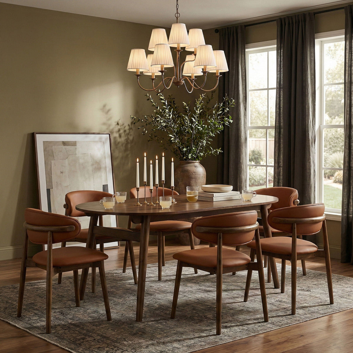 Leesa - Solid Wood And Walnut Veneer Dining Table
