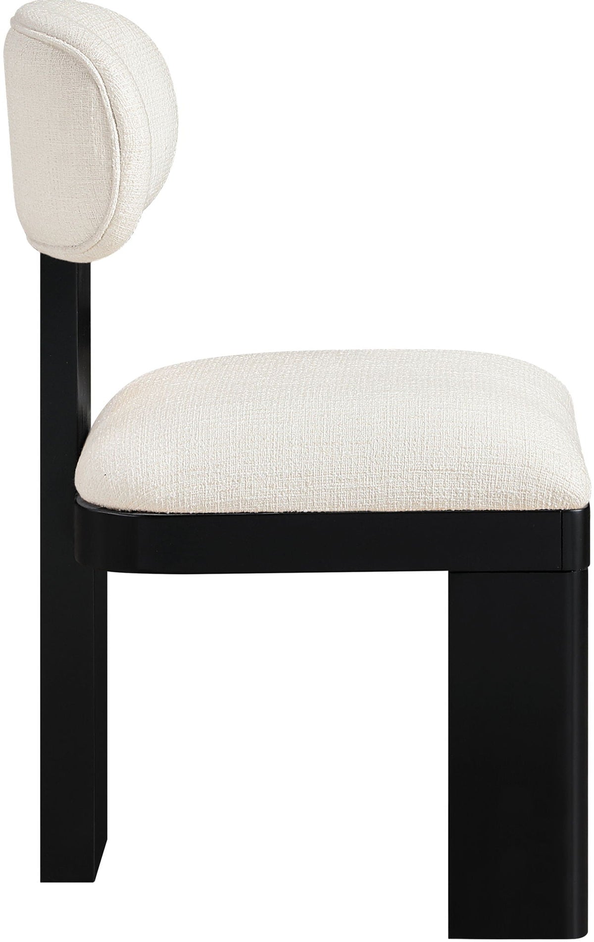 Timbra - Linen Textured Fabric Upholstered Dining Chair (Set of 2) - Black Base