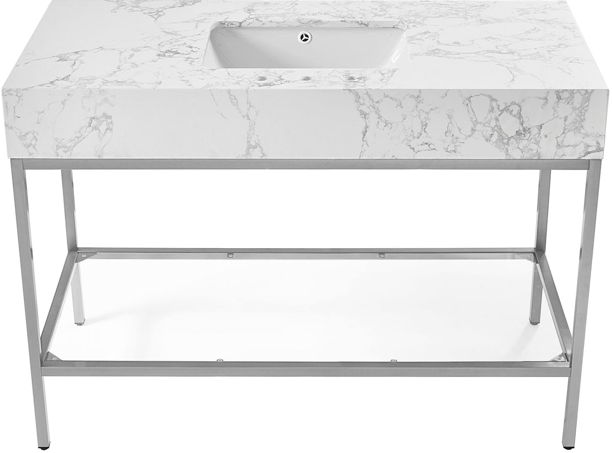 Marmo - Engineered Marble Bathroom Vanity With Chrome Base